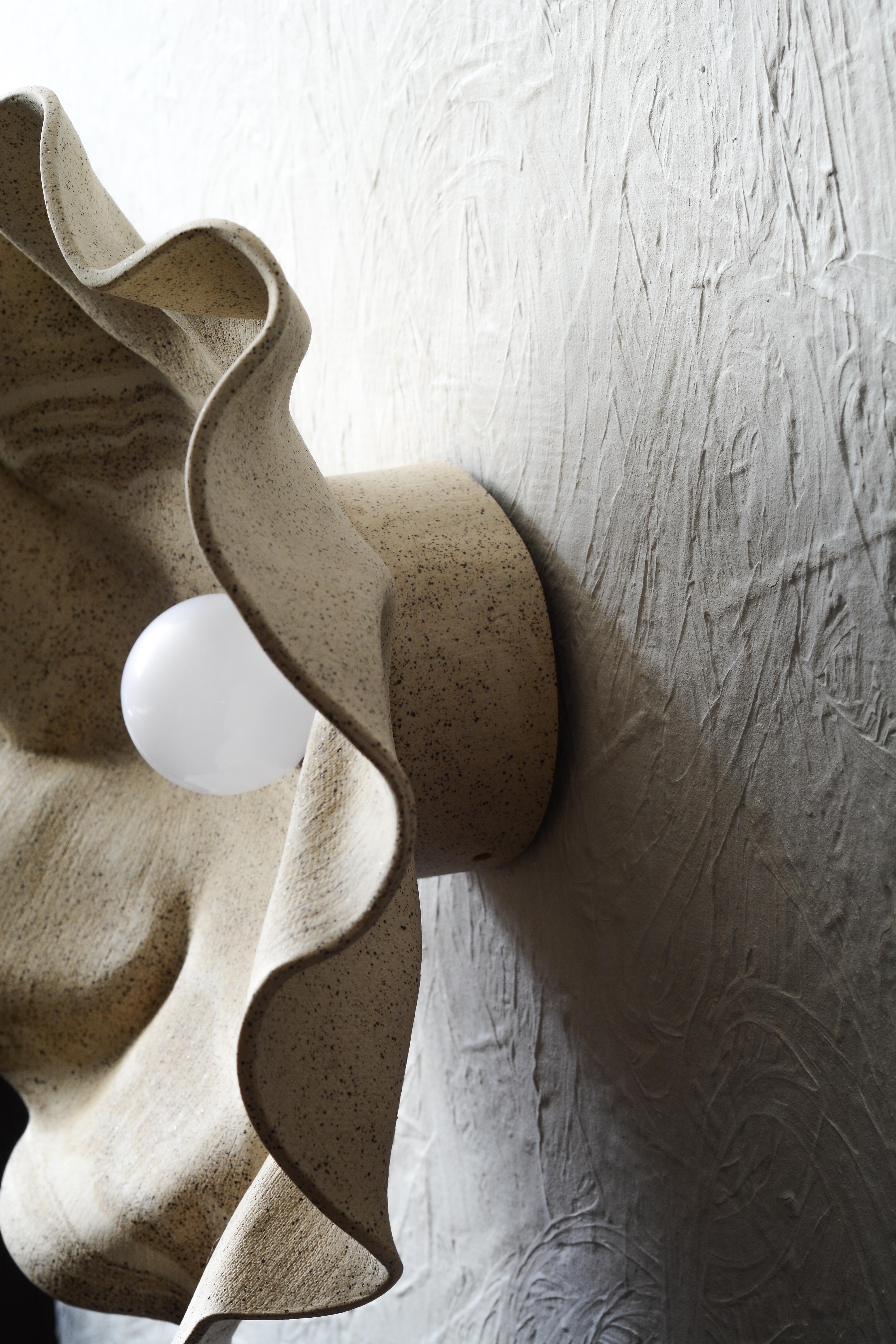 Ceramic Contemporary sculptural ceramic wall sconce For Sale