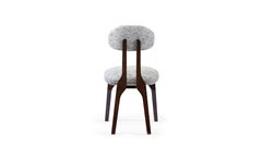 Contemporary sculptural chenille wood Silhouette dining chair by InsidherLand