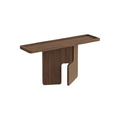 Console sculpturale contemporaine en noyer mat