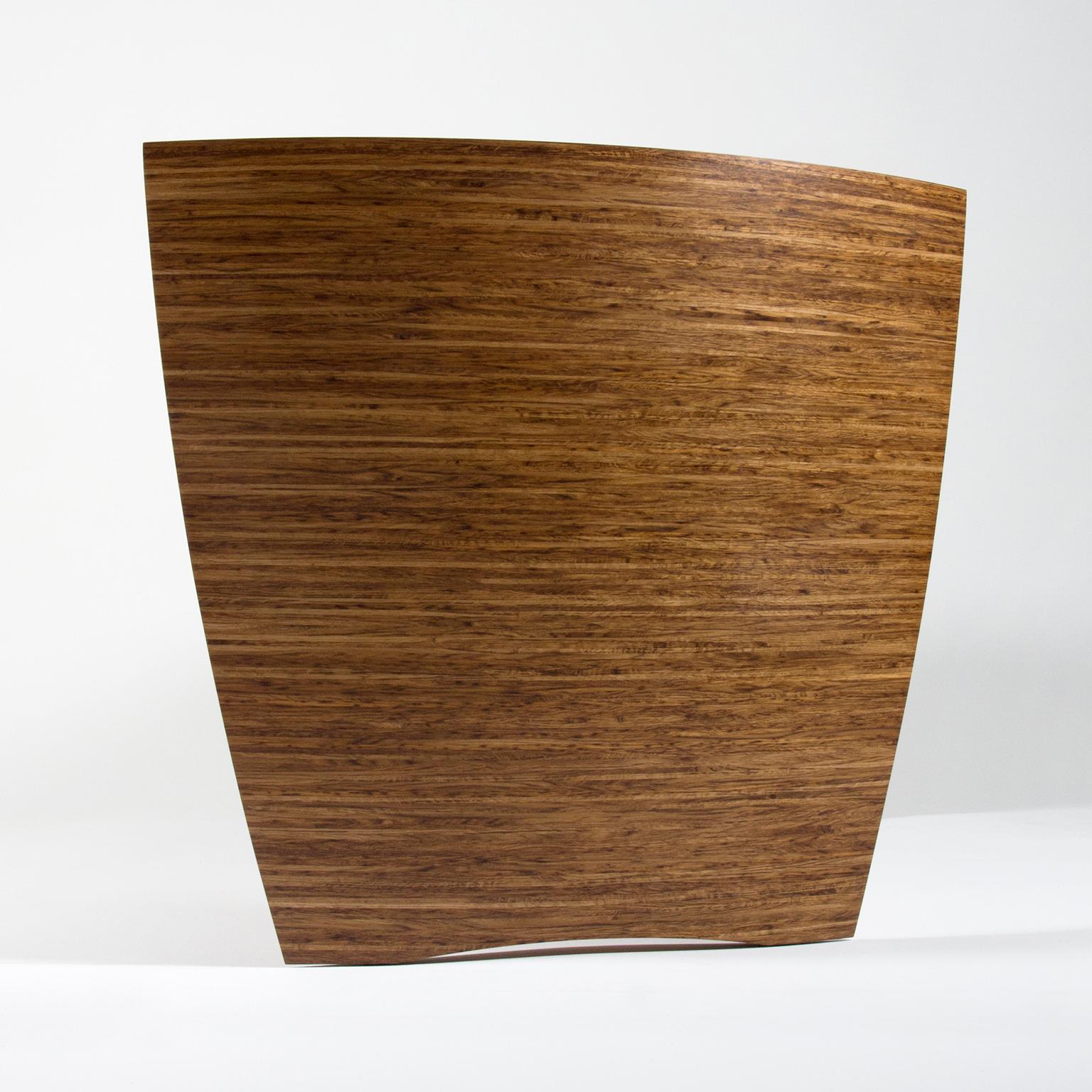 Contemporary, Curved, Sculptural Desk made in Fumed Oak and Brown Oak For Sale 1