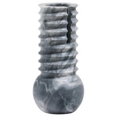 Contemporary Sculptural Geometric Marble Vase Magnetico, Italian Manufacture