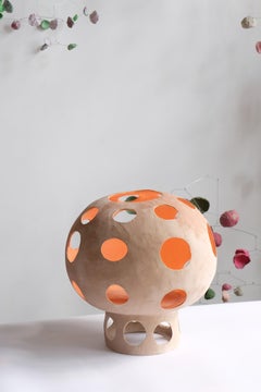 Contemporary Sculptural Hand-Built Ceramic Mushroom-Shaped Table Lamp