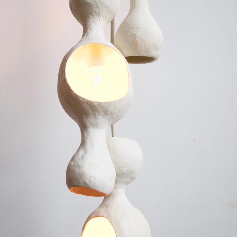 Contemporary Sculptural Hand-Built Multi-Shell Matte White Ceramic