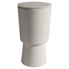Contemporary Sculptural Handmade Concrete & Marble Accent Table 'PLINTH MARBLE'