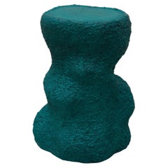 Contemporary Sculptural M-Side Table, Dark Green, Contemporary Design