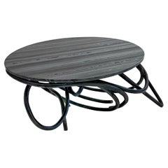 Contemporary Sculptural Marble and Steel minimalist coffee table