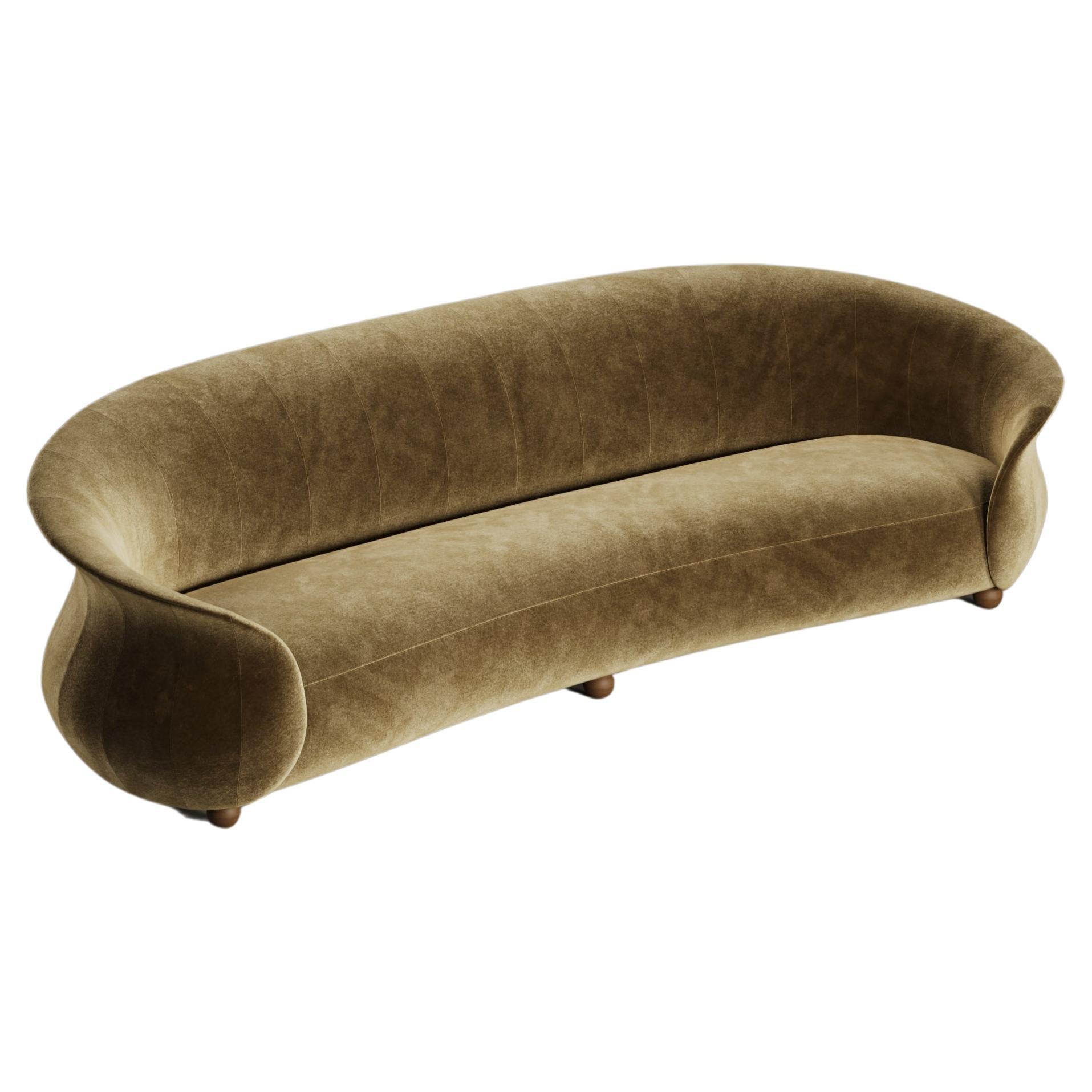 Contemporary Sculptural Mid Century Made to Order Verona Sofa For Sale