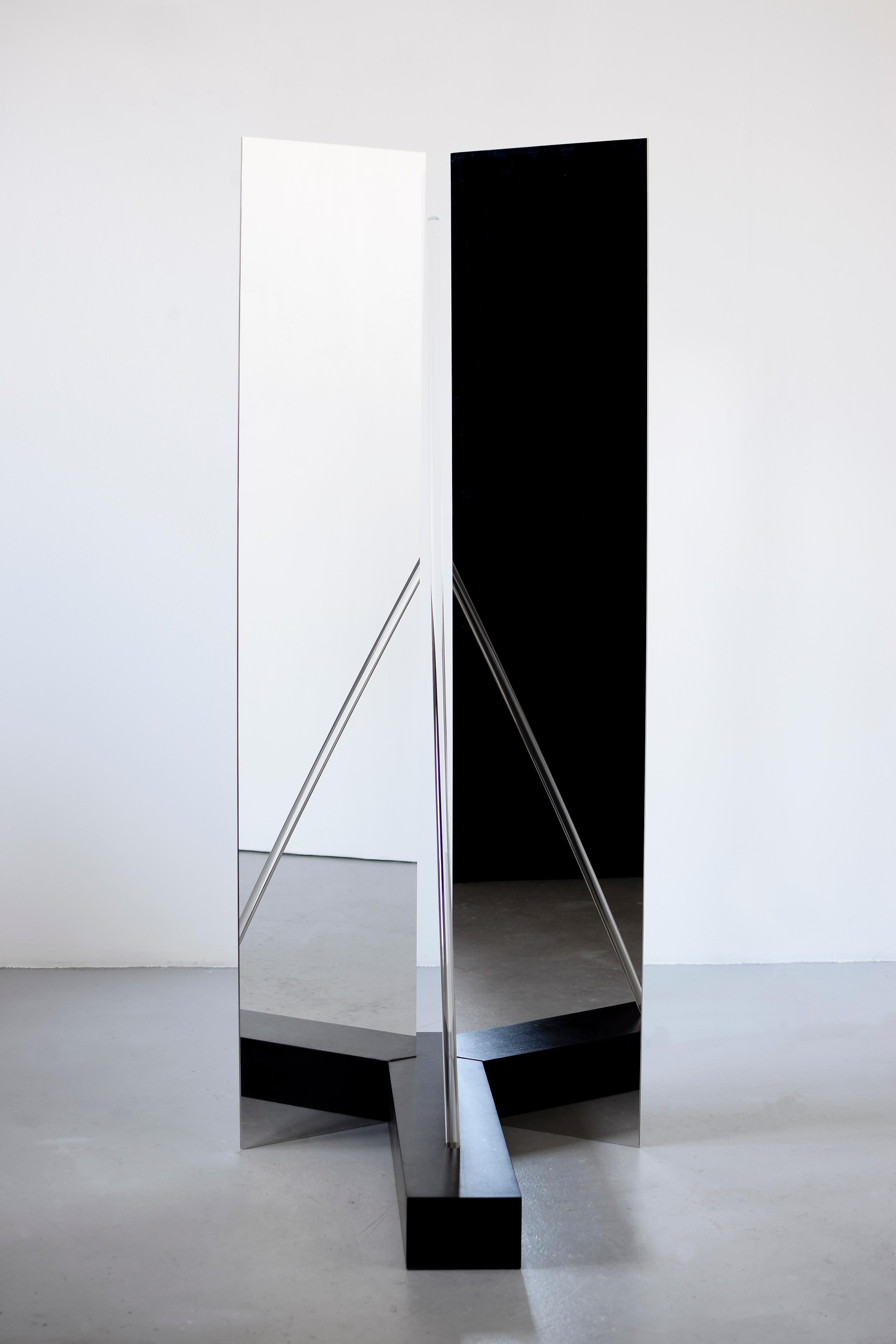 Stainless Steel Contemporary Sculptural Mirror 'Elusive 04'