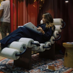 Chaise Longue Contemporaine Sculpturale Momentum Blanc par MainGUILTY - w/Fabric