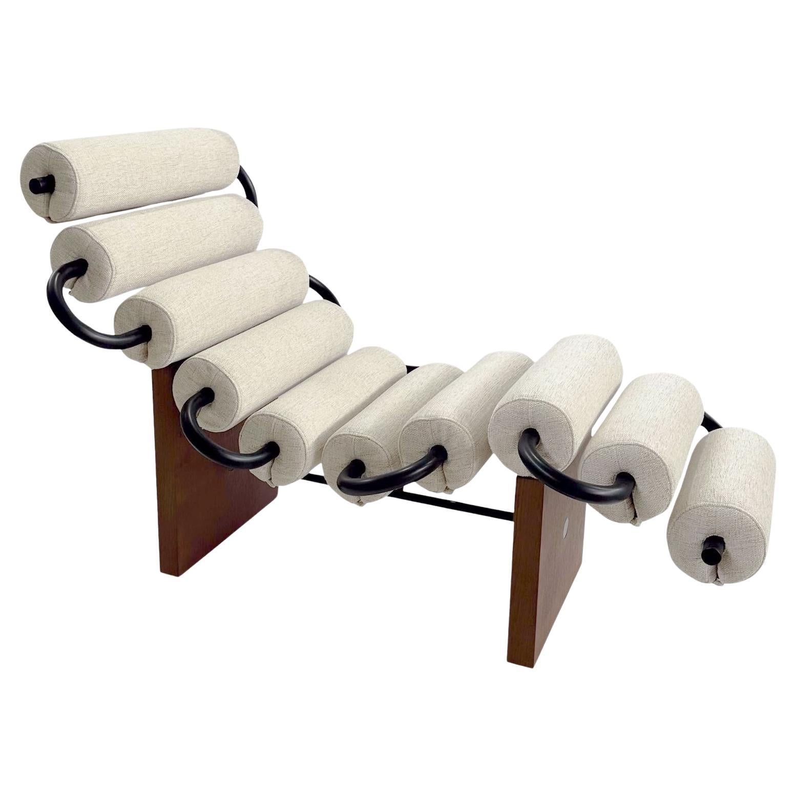 Contemporary Sculptural Momentum Chaise Lounge White by MainGUILTY - w/Fabric For Sale
