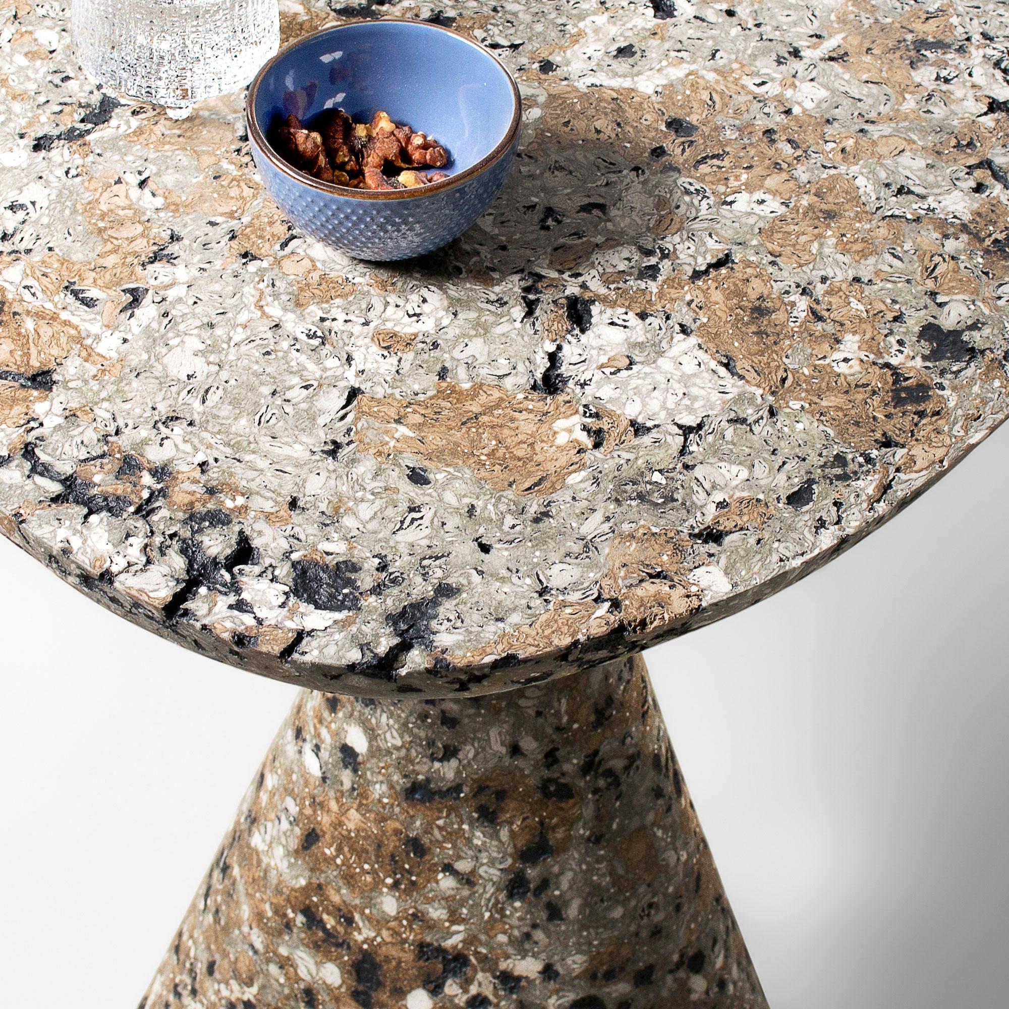 Hand-Crafted Contemporary Sculptural Mottled Side Table, Interior Accent by Donatas Žukauskas For Sale