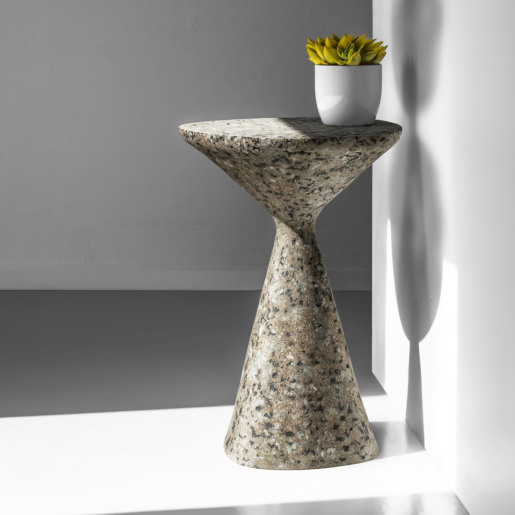 Concrete Contemporary Sculptural Mottled Side Table, Interior Accent by Donatas Žukauskas For Sale