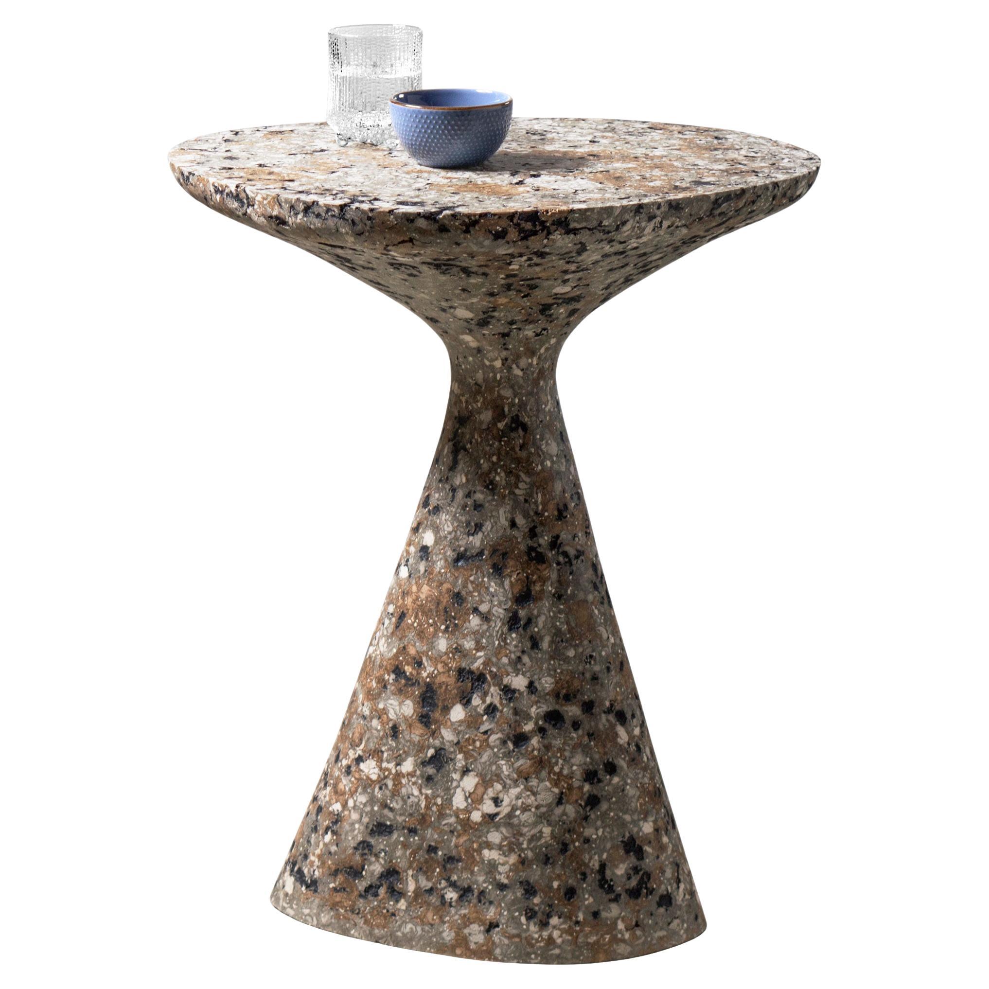 Contemporary Sculptural Mottled Side Table, Interior Accent by Donatas Žukauskas For Sale