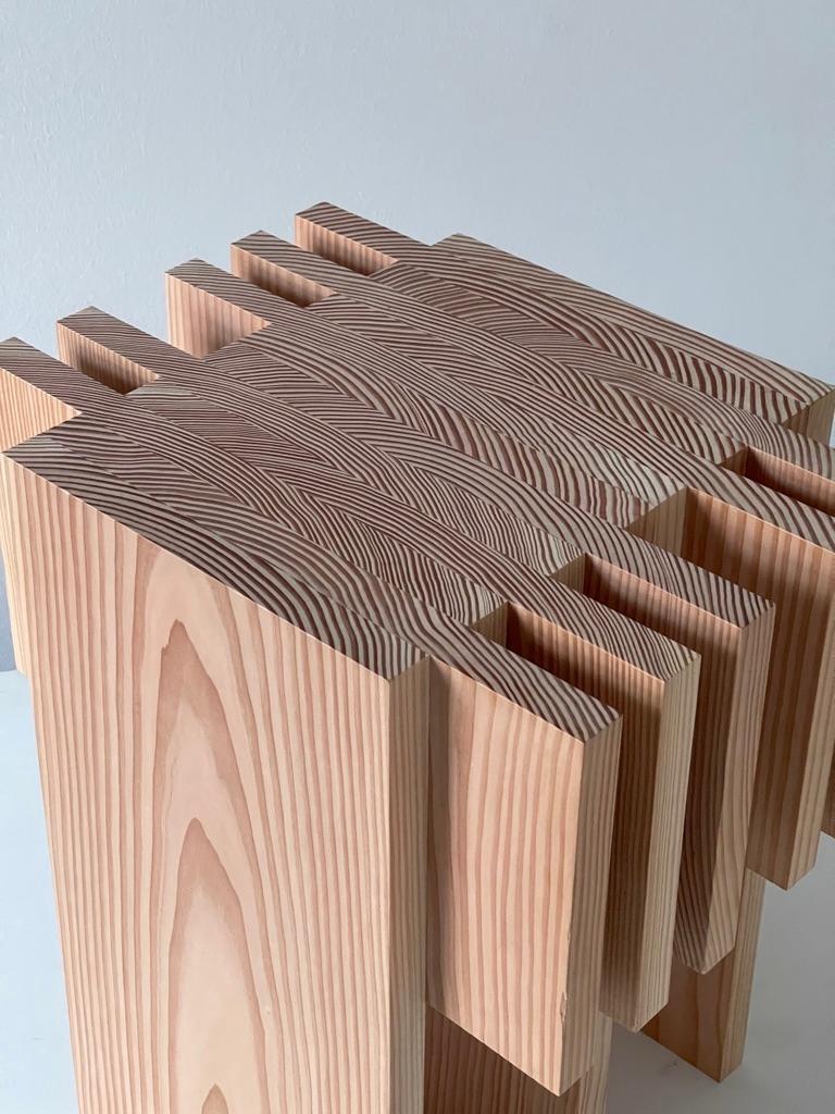 Offcut Collection 
By Lærke Ryom 2021. 
Individually signed. Dimension 41,5 x 31 x 49h cm. 
Table, stool

(Please see other listings from this collection)

-Offcut collection by Lærke Ryom in Denmark explores the aesthetics of end grain and is made