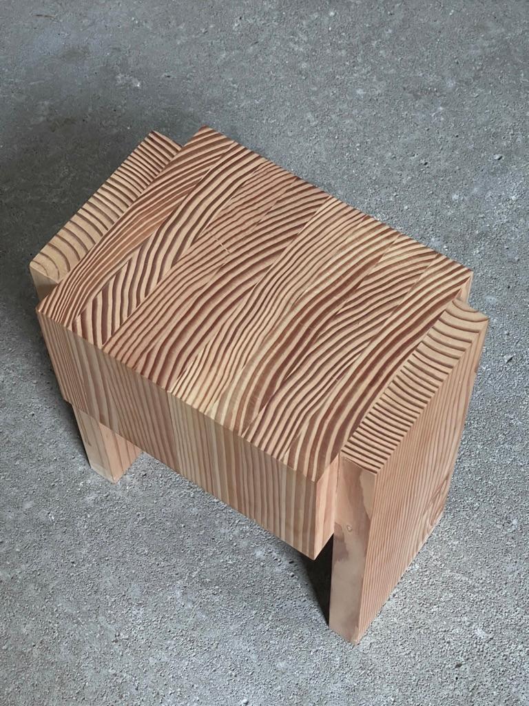 Offcut Collection 
By Lærke Ryom 2021. 
Individually signed. Dimension 26 x 23 x 31h cm. 
Stool, table


-Offcut collection by Lærke Ryom in Denmark explores the aesthetics of end grain and is made with the intention of emphasizing the