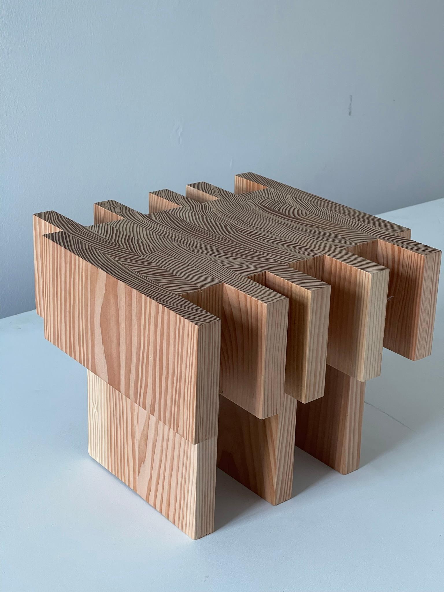 Danish Contemporary Sculptural Object Made Entirely from Industrial Pine Wood Offcuts