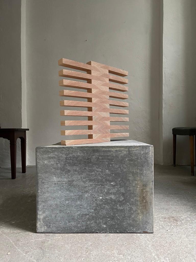Contemporary sculptural object made entirely from industrial pine wood ...