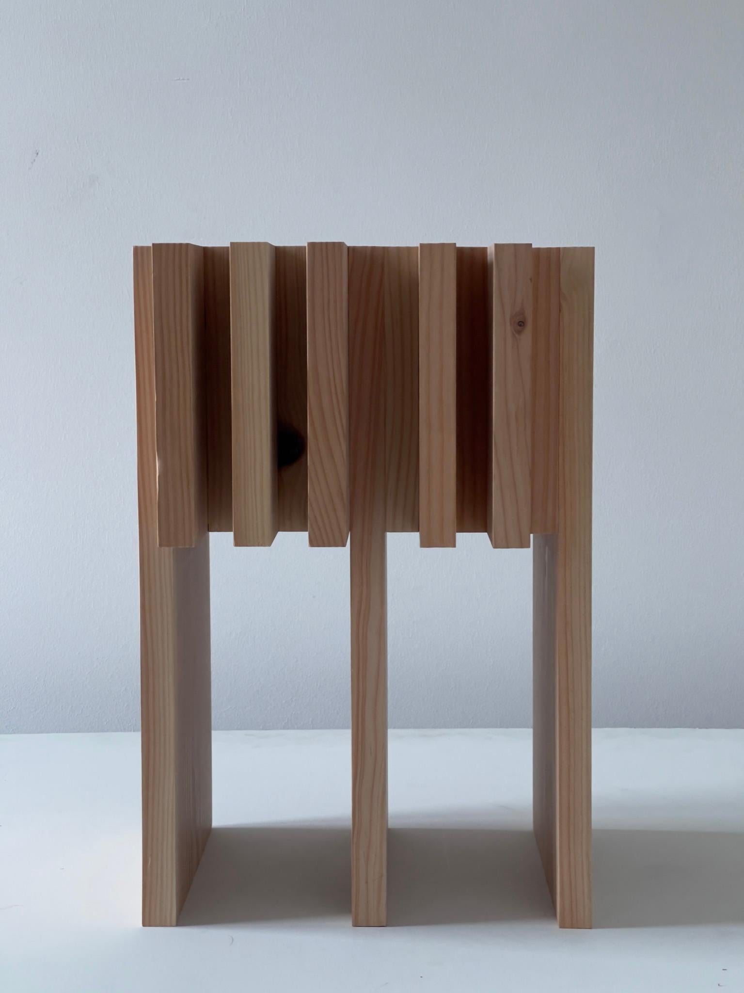 Contemporary sculptural object made entirely from industrial pine wood offcuts.  In New Condition For Sale In København K, 84