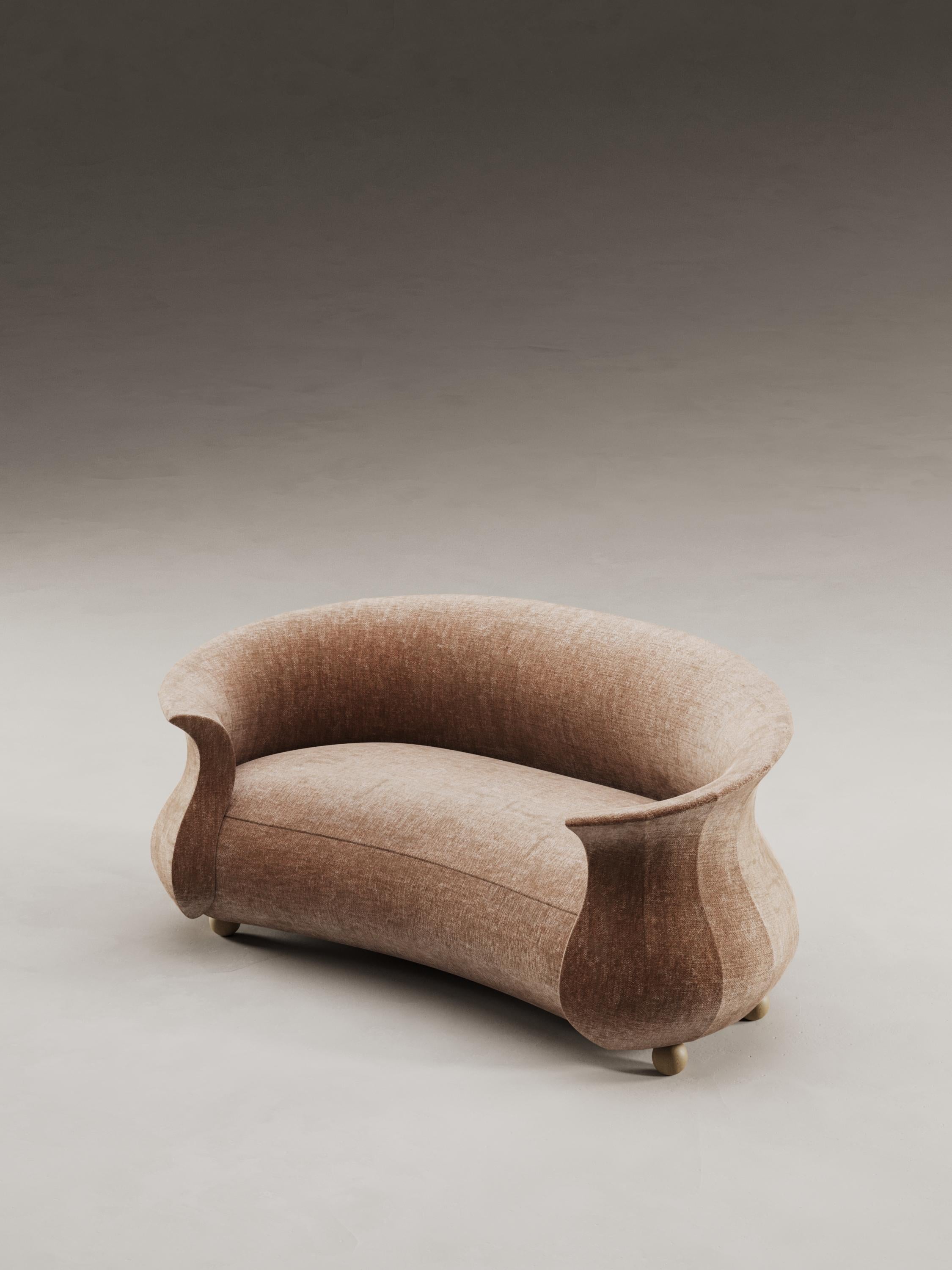 Contemporary Sculptural Organic Mid Century style Curved Amphora Sofa For Sale 2