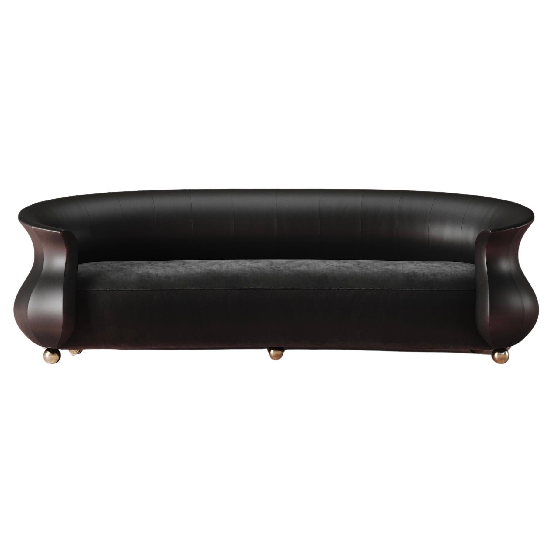 Contemporary Sculptural Organic Mid Century style Curved Amphora Sofa For Sale