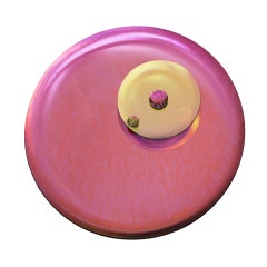 Contemporary Sculptural Pink Glass French Concave Mirror