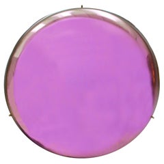 Contemporary Sculptural Pink Glass French Concavex Mirror