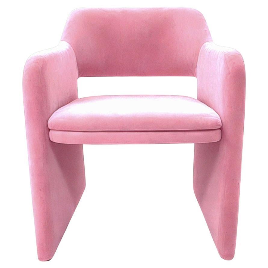 Contemporary Sculptural Pink Velvet Dining Chair Alquimia