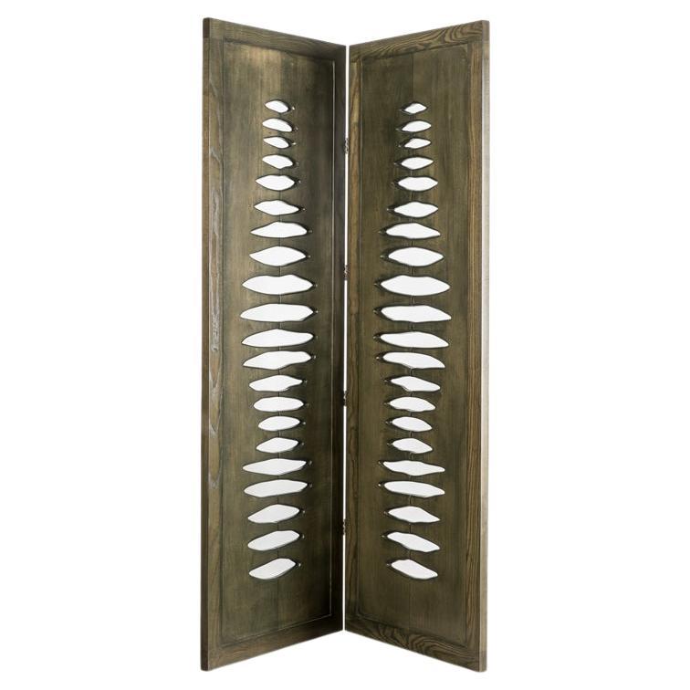 Contemporary Sculptural Screen Space Divider in Solid Wood by Vivian Carbonell For Sale