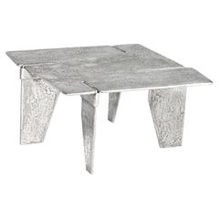  Contemporary sculptural Side Table by Hessentia in aluminium casting, real meta