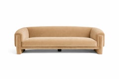 Contemporary Sculptural Sofa with Double-Layered Back in Tailored Upholstery