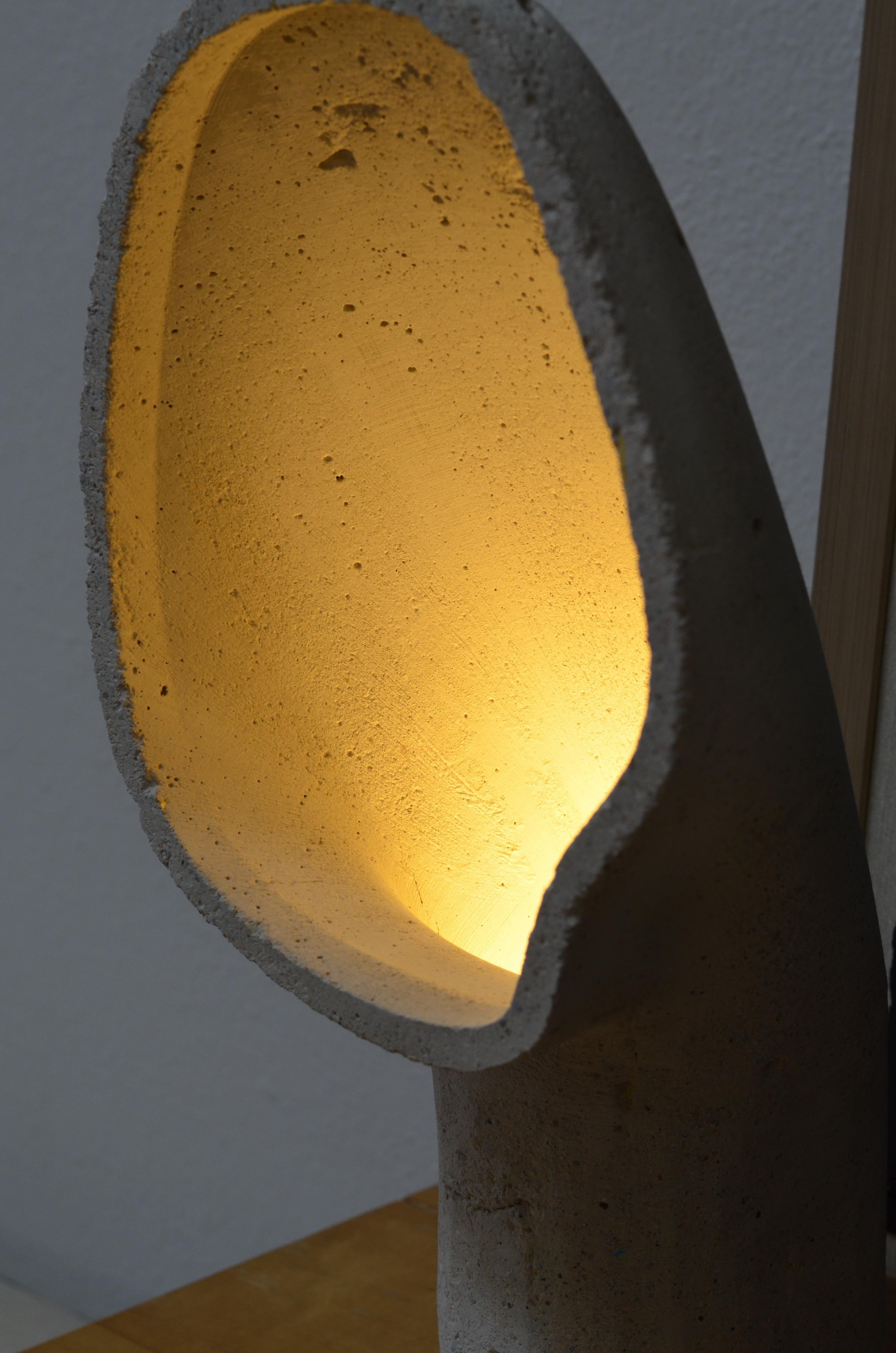 French Contemporary Sculptural Sustainable Concrete Lamp by James Haywood For Sale