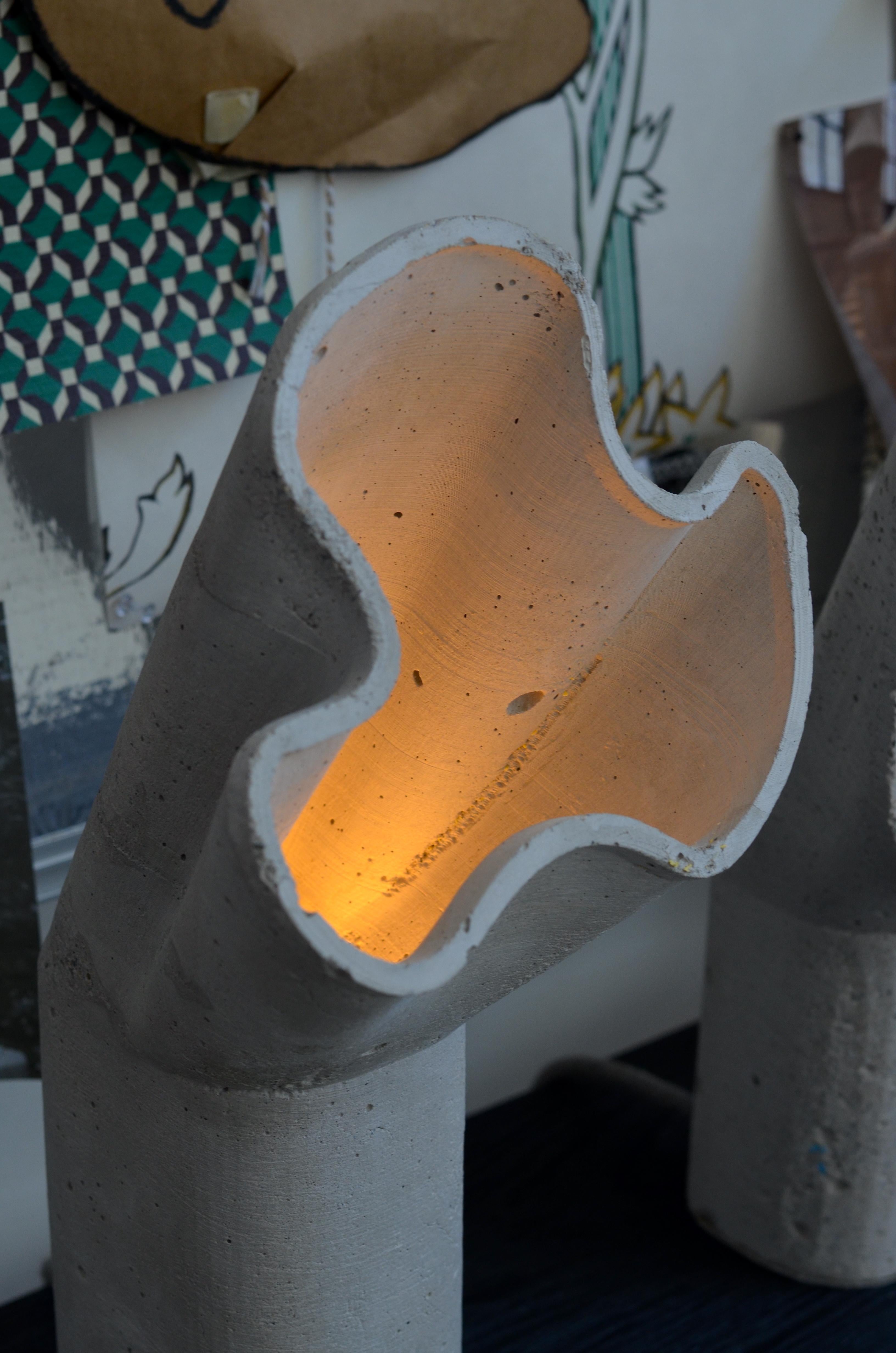 Cast Contemporary Sculptural Sustainable Concrete Lamp by James Haywood For Sale