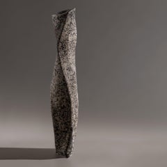 Contemporary Sculptural Tall Vase, Abstract Floor Art, Handmade Rustic Sculpture