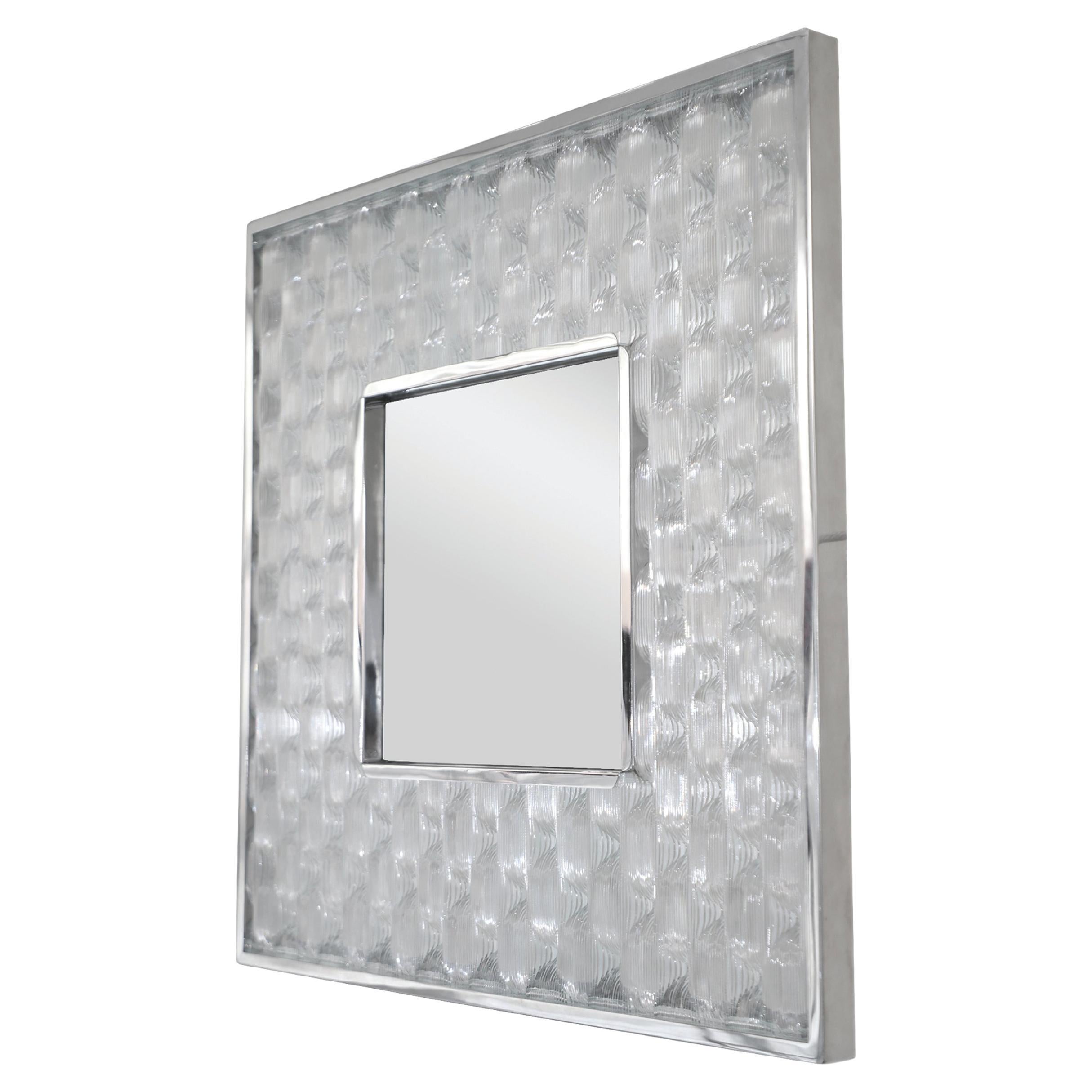 Miroir Sculptural Contemporain 
Chesterfield
 Square Relief Effect Wall Art