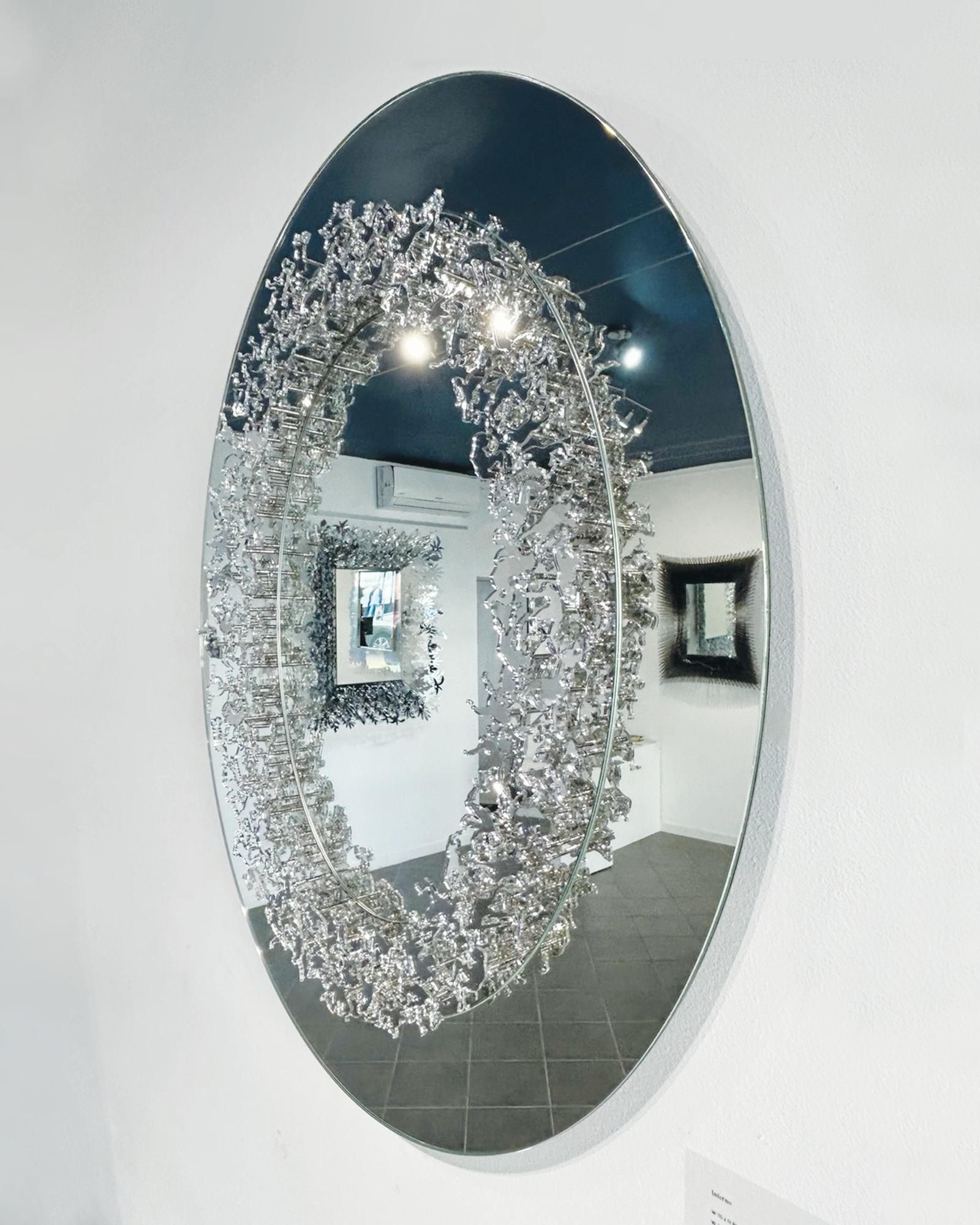 Miroir mural sculptural contemporain 'Choice' Objet d'art réfléchissant Fabriqué à la main Neuf - En vente à Seoul, KR