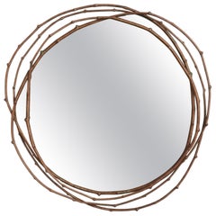 Miroir mural sculptural AM Contemporary Ft. Cadre organique en cuivre antique