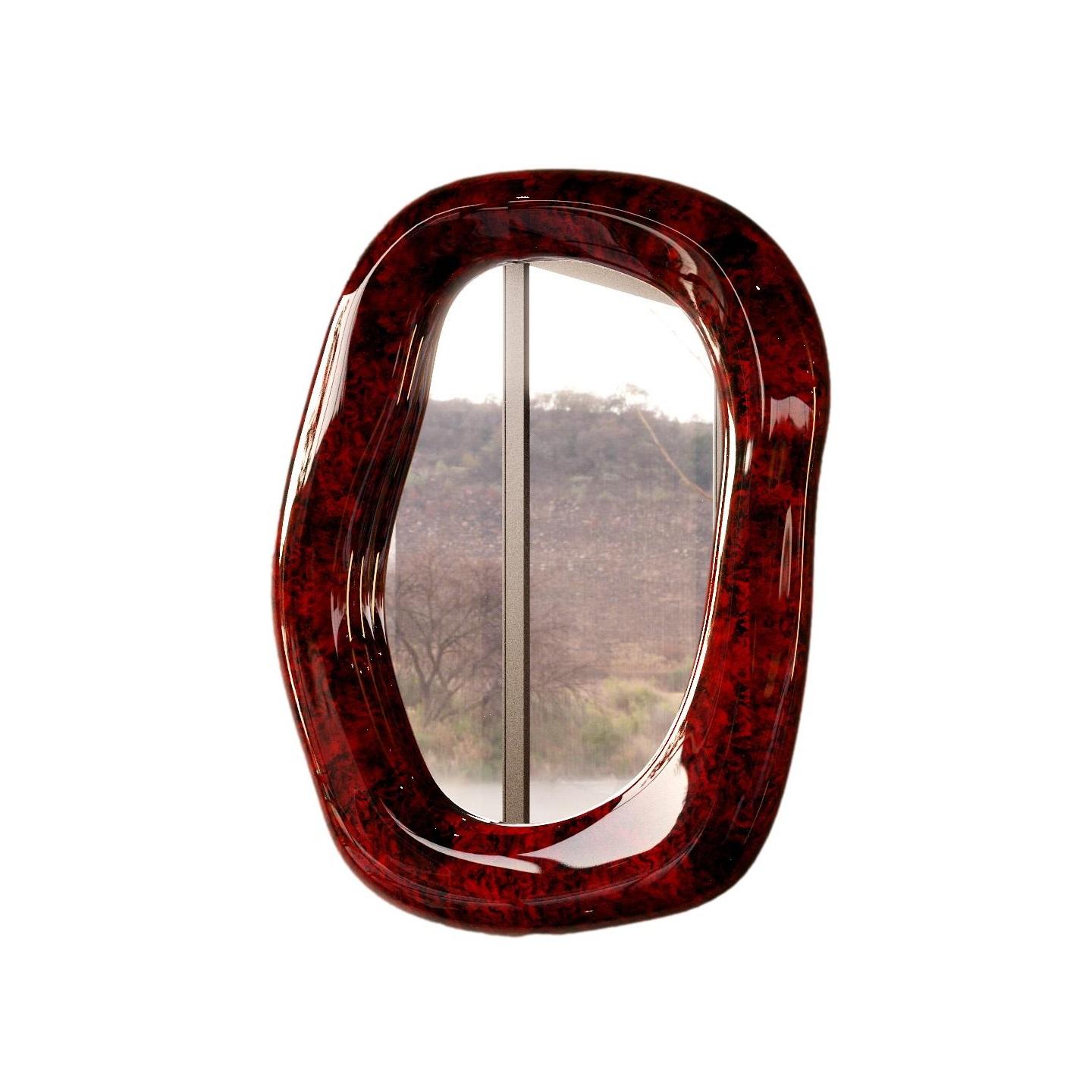 Mid-Century Modern Miroir mural sculptural contemporain en marbre en vente