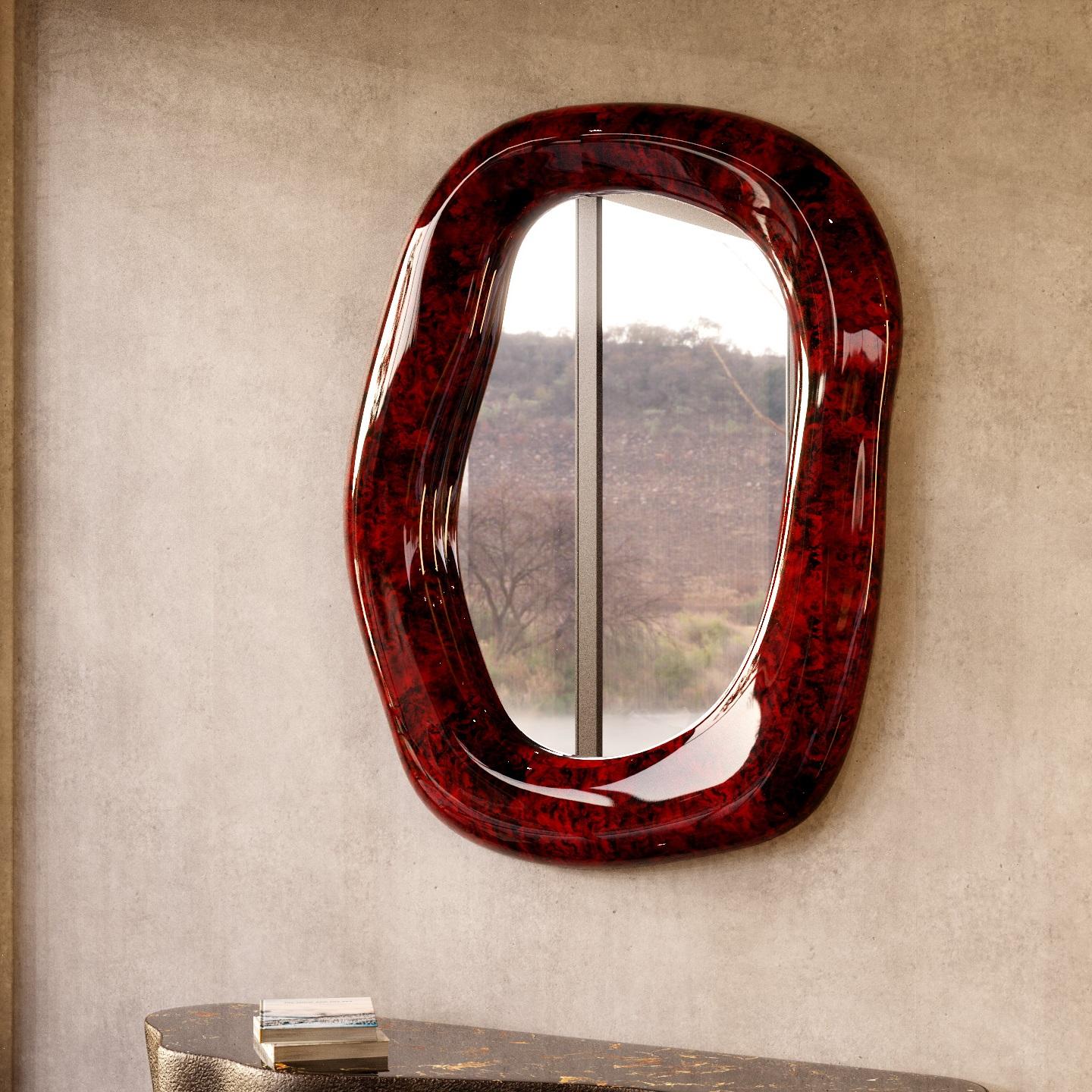 Portugais Miroir mural sculptural contemporain en marbre en vente