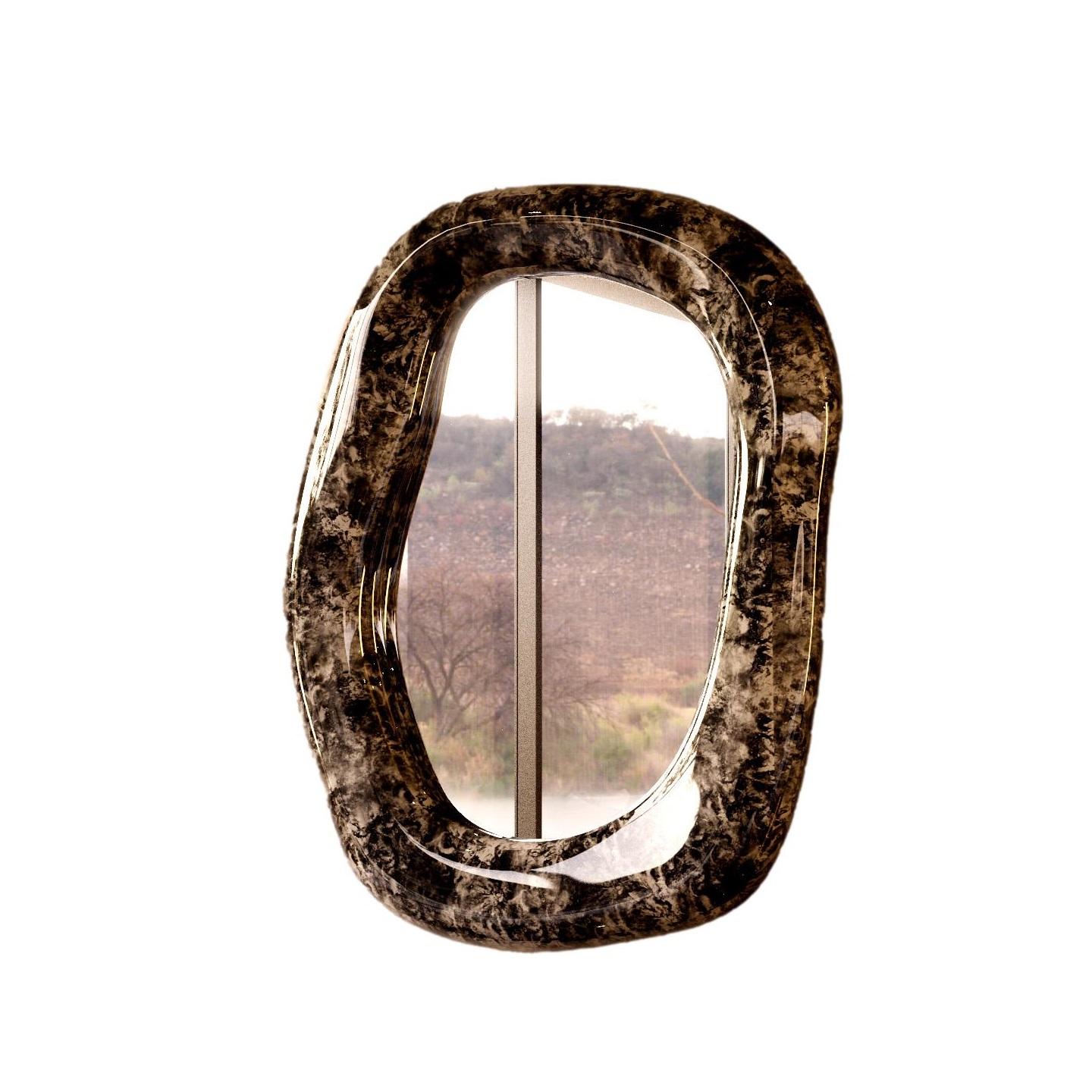 Miroir mural sculptural contemporain en marbre Neuf - En vente à NEW YORK, NY