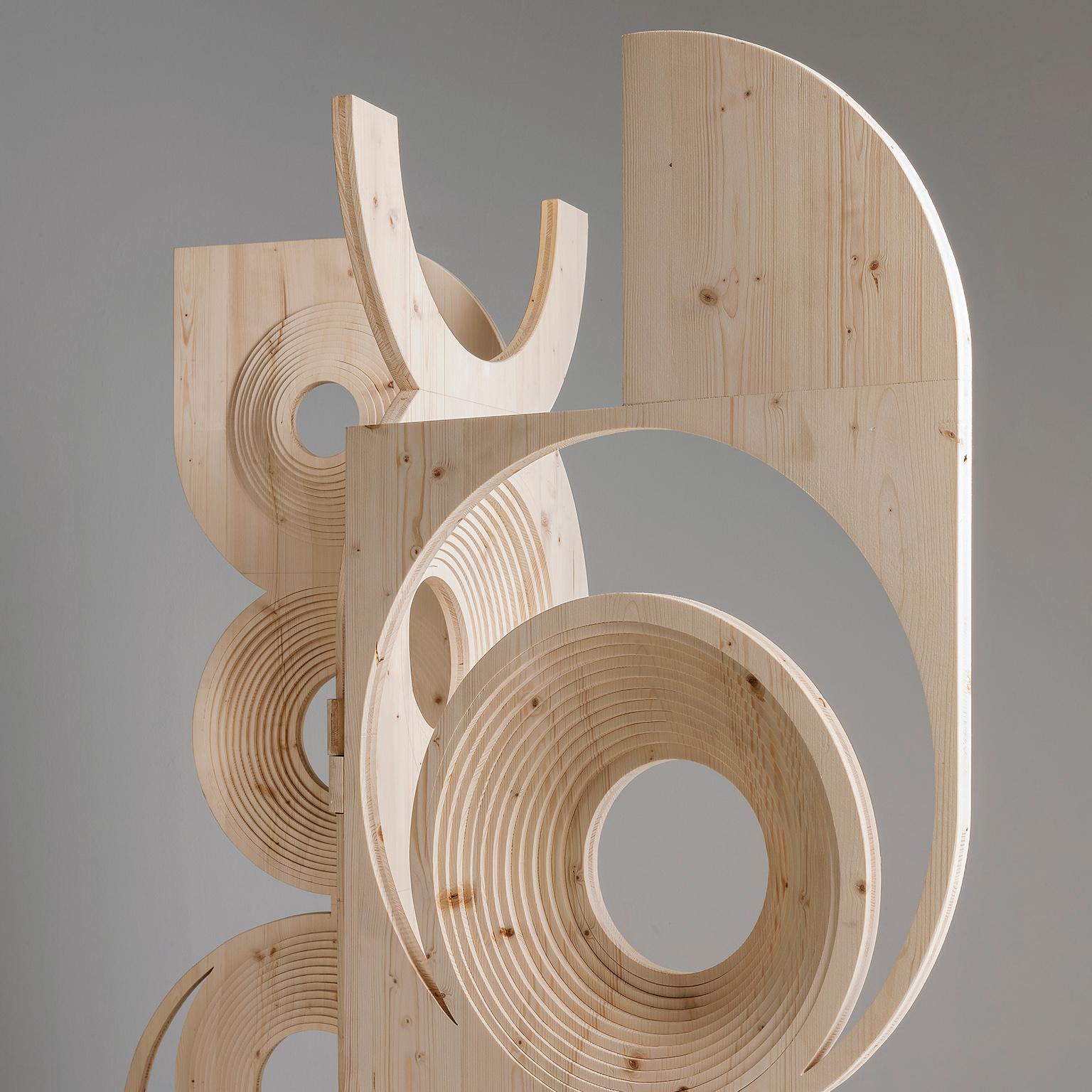 Moderne  Séparation de pièce en bois sculptural de Sebastiano Bottos, Italie en vente 2