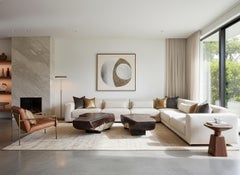 Contemporary Sculptural Wood Stump Coffee Table in Smoked Walnut