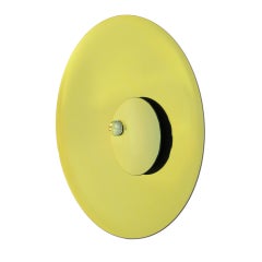 Contemporary Handmade Yellow Glass Concave Sculptural Art French Mirror