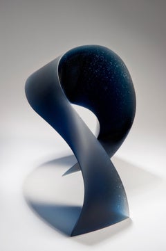 Contemporary Blue Glass Sculpture by Heike Brachlow