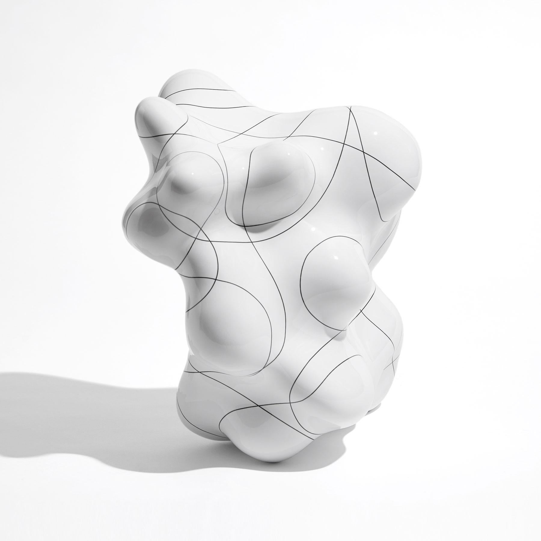 Danish White Contemporary Ceramic Sculpture by Steen Ipsen For Sale