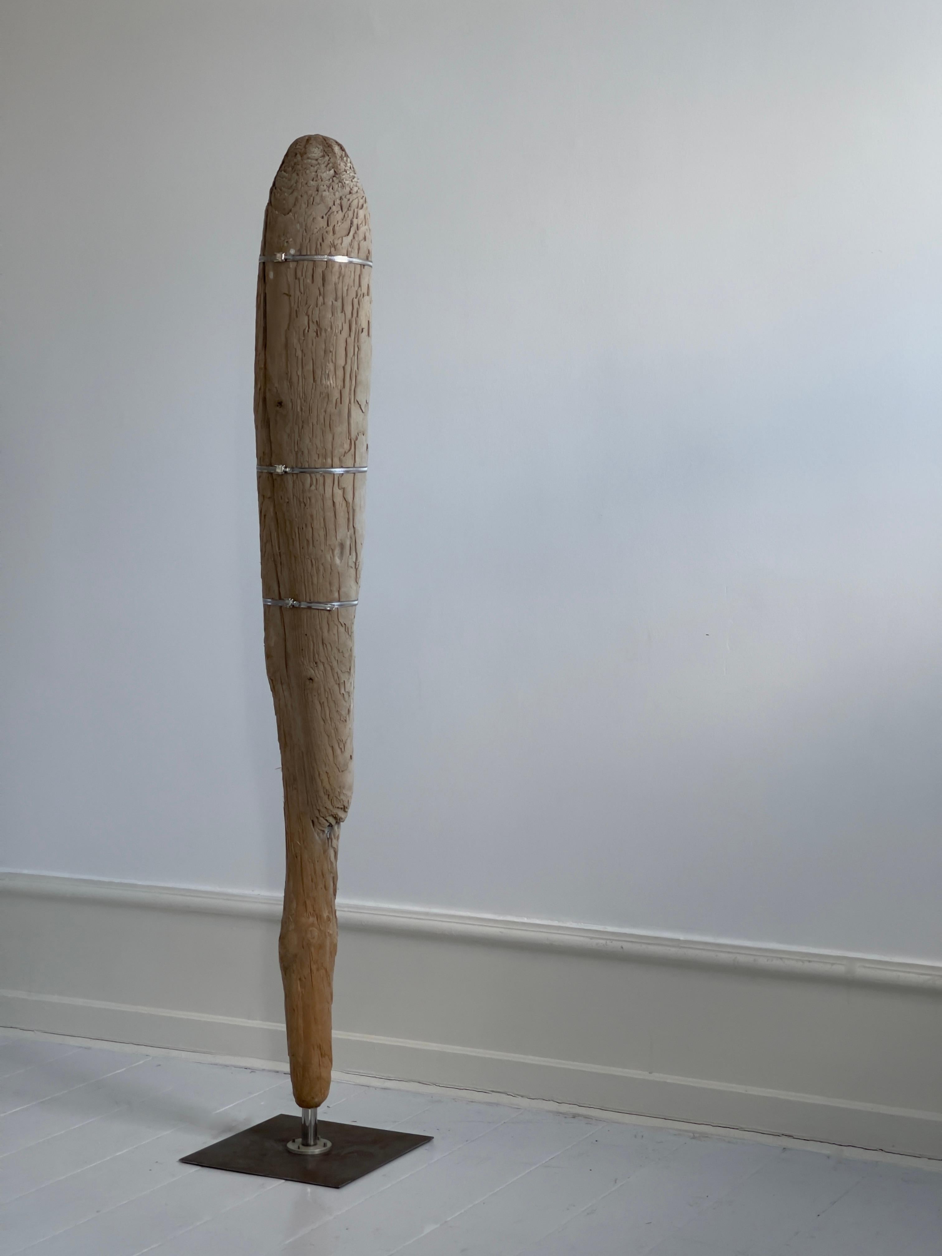  Unique Human Size Decor of a Drift Timber Sculpture on Metal Stand. In Good Condition For Sale In København K, 84