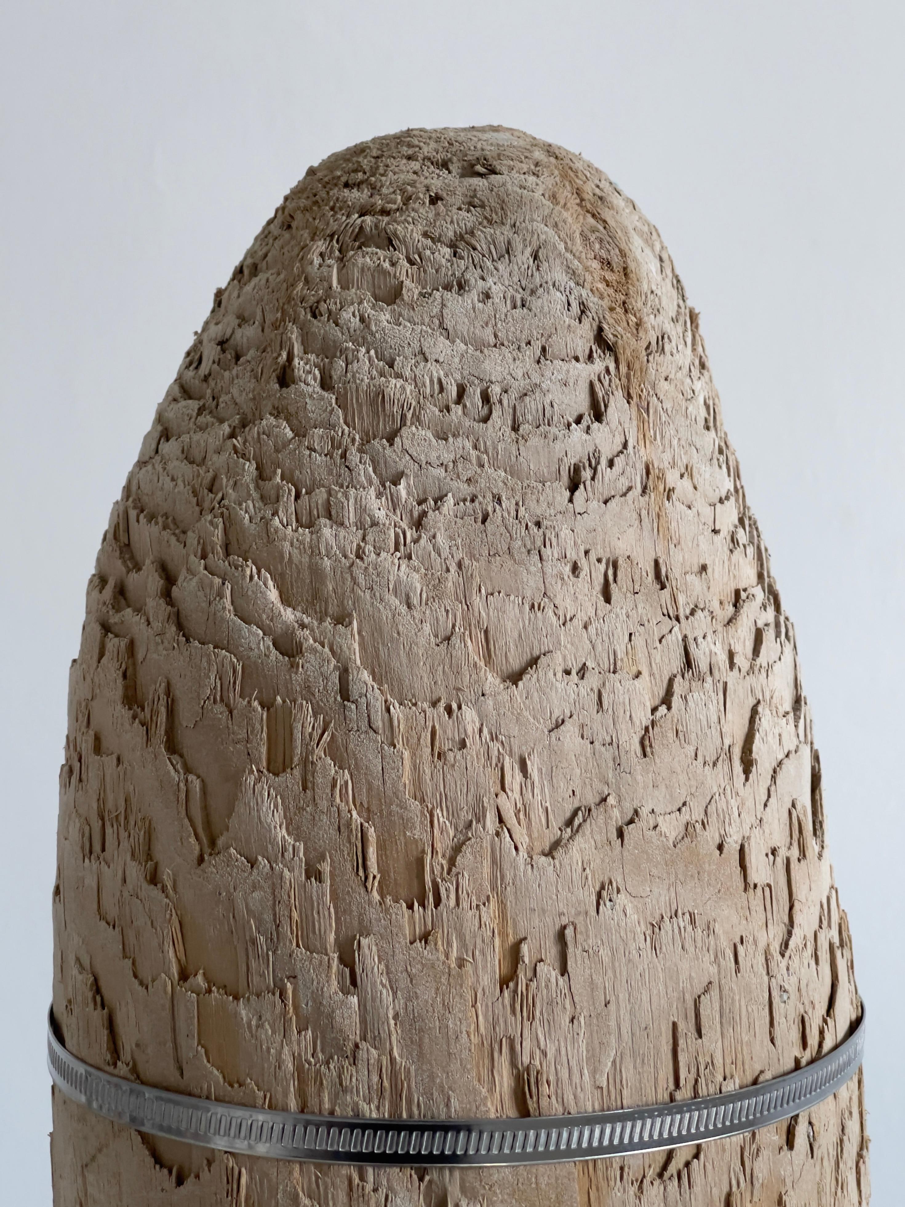  Einzigartige menschliche Größe Dekoration eines Drift Timber Skulptur auf Metall Stand. im Angebot 6