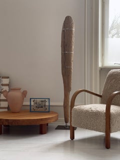 Life-size Driftwood Sculpture on Metal Stand, Large Unique Decor, Norway, 2022