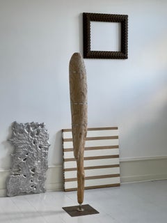 Unique Human Size Decor of a Drift Timber Sculpture on Metal Stand.