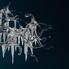 Contemporary Sculpture Hand Blown Glass Bonsai 2023 Frozen Time Tree Ice Winter