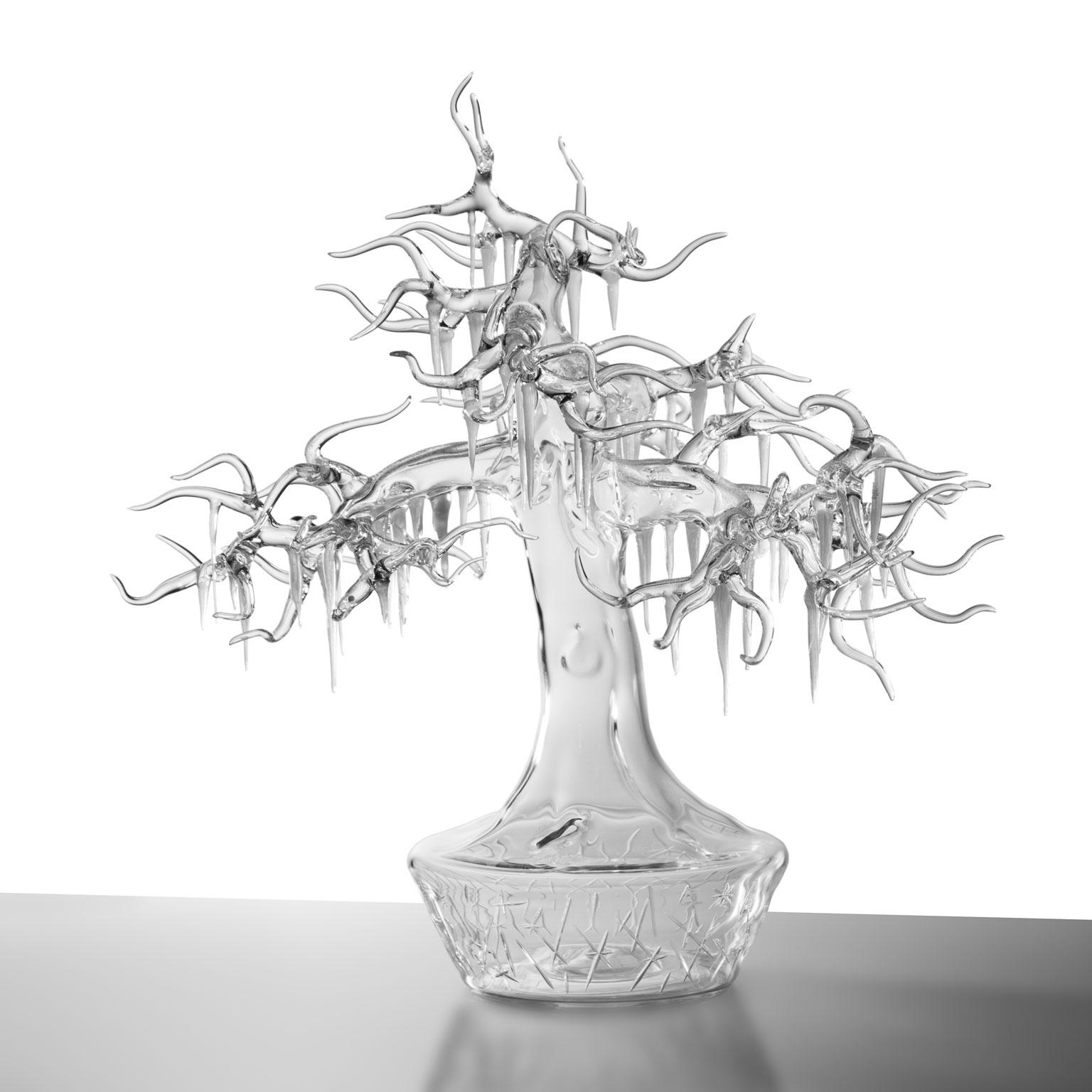 XXIe siècle et contemporain Sculpture contemporaine en verre soufflé Bonsaï 2023 Frozen Time Tree Ice Winter en vente